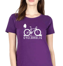 Load image into Gallery viewer, Cycloholic T-Shirt for Women-Purple-Ektarfa.online

