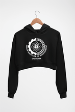 Load image into Gallery viewer, IIM Calcutta Crop HOODIE FOR WOMEN-Black-Ektarfa.online
