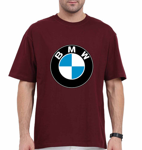 BMW Oversized T-Shirt for Men-Maroon-Ektarfa.online