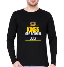 Load image into Gallery viewer, Kings Are Born In July Full Sleeves T-Shirt for Men-Black-Ektarfa.online
