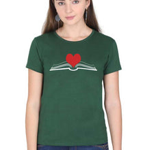 Load image into Gallery viewer, Books T-Shirt for Women-Dark Green-Ektarfa.online
