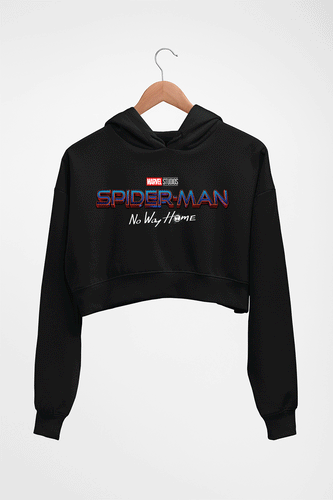 Spiderman Superhero Crop HOODIE FOR WOMEN-Black-Ektarfa.online