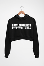 Load image into Gallery viewer, Battlegrounds Mobile India (BGMI) Crop HOODIE FOR WOMEN-Black-Ektarfa.online
