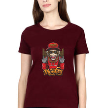 Load image into Gallery viewer, Hip Hop Monkey T-Shirt for Women-Maroon-Ektarfa.online
