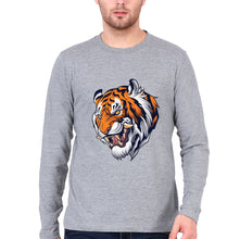Load image into Gallery viewer, Tiger Full Sleeves T-Shirt for Men-Grey Melange-Ektarfa.online
