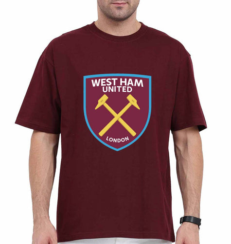 West-Ham Oversized T-Shirt for Men-Maroon-Ektarfa.online
