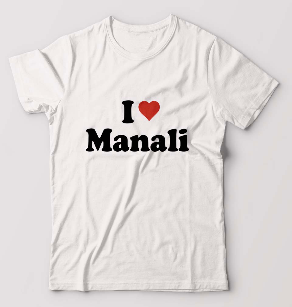 I Love Manali T-Shirt for Men-White-Ektarfa.online