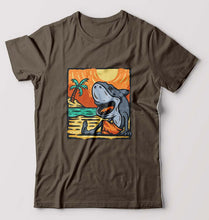 Load image into Gallery viewer, Shark T-Shirt for Men-Olive Green-Ektarfa.online
