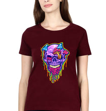 Load image into Gallery viewer, Trippy Psychedelic Peace T-Shirt for Women-Maroon-Ektarfa.online
