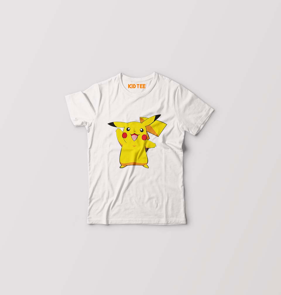 Pikachu Kids T-Shirt for Boy/Girl-White-Ektarfa.online