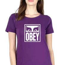 Load image into Gallery viewer, Obey T-Shirt for Women-Purple-Ektarfa.online
