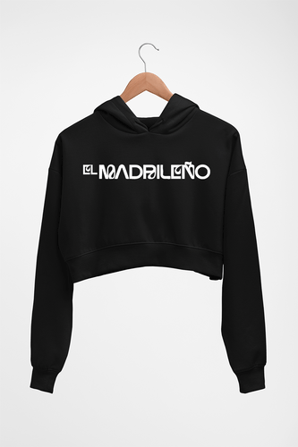 El Madrileño Crop HOODIE FOR WOMEN-Black-Ektarfa.online