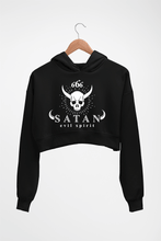 Load image into Gallery viewer, O-Parts Hunter 666 Satan Crop HOODIE FOR WOMEN-Black-Ektarfa.online
