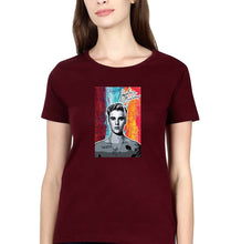 Load image into Gallery viewer, Justin Bieber T-Shirt for Women-Maroon-Ektarfa.online
