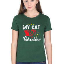 Load image into Gallery viewer, Cat T-Shirt for Women-Dark Green-Ektarfa.online
