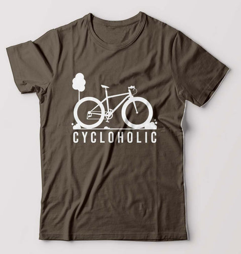 Cycloholic T-Shirt for Men-Olive Green-Ektarfa.online