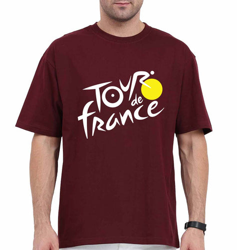 Tour de France Oversized T-Shirt for Men-Maroon-Ektarfa.online