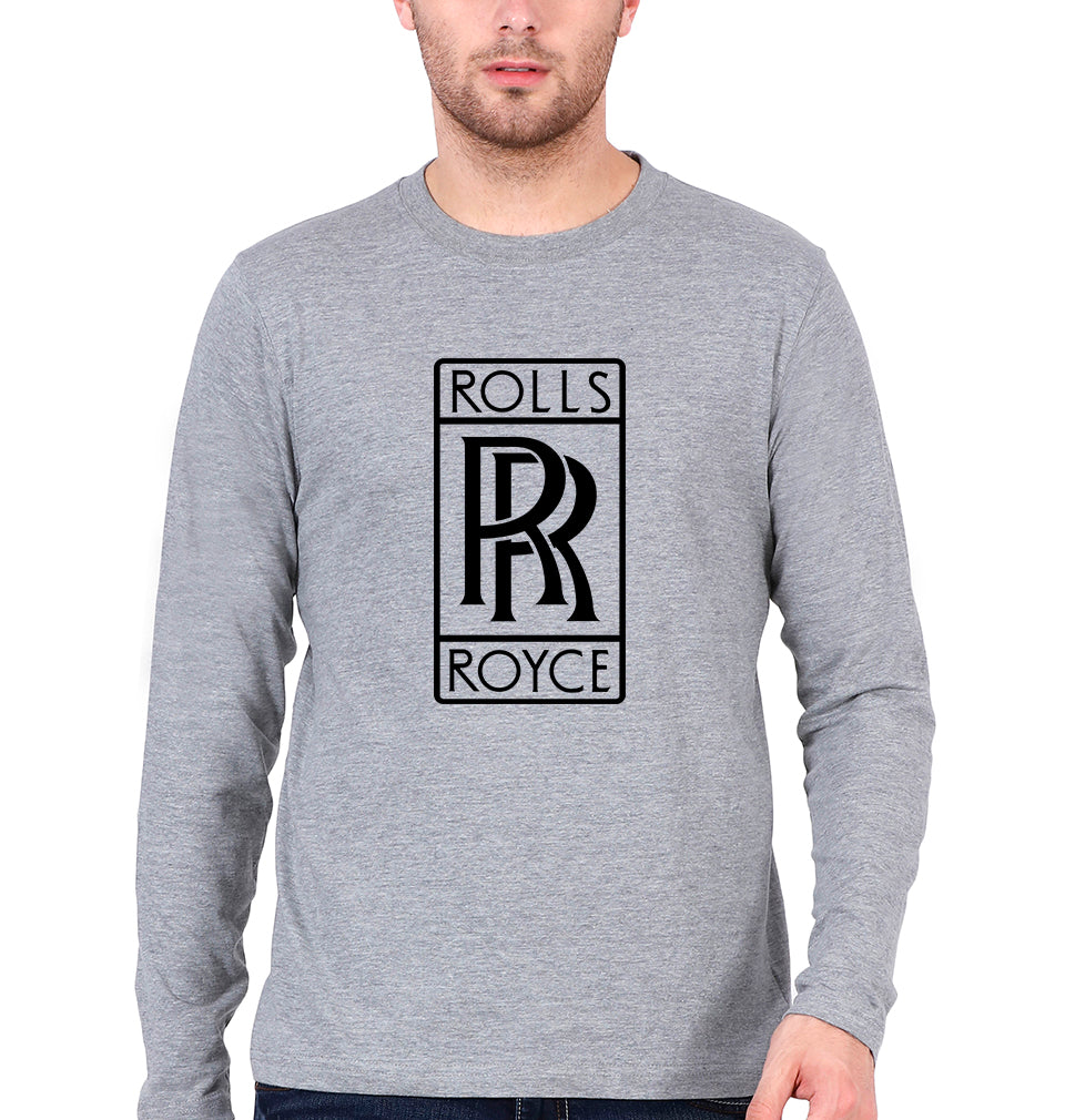 Rolls Royce Full Sleeves T-Shirt for Men-Grey Melange-Ektarfa.online