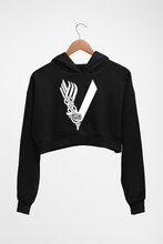 Load image into Gallery viewer, Vikings Crop HOODIE FOR WOMEN-Black-Ektarfa.online
