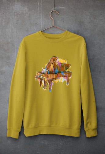 Piano Unisex Sweatshirt for Men/Women-Mustard yellow-Ektarfa.online