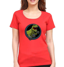 Load image into Gallery viewer, Angry T-Rex Gym T-Shirt for Women-Red-Ektarfa.online
