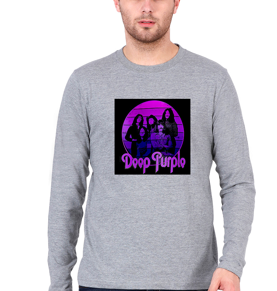 Deep Purple Full Sleeves T-Shirt for Men-Grey Melange-Ektarfa.online