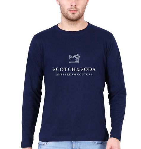 Scotch & Soda Full Sleeves T-Shirt for Men-Navy Blue-Ektarfa.online