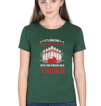 Load image into Gallery viewer, Bowling T-Shirt for Women-Dark Green-Ektarfa.online
