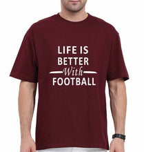 Load image into Gallery viewer, Life Football Oversized T-Shirt for Men-Maroon-Ektarfa.online
