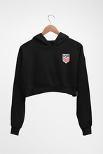 Load image into Gallery viewer, USA Football Crop HOODIE FOR WOMEN-Black-Ektarfa.online
