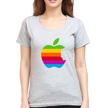 Load image into Gallery viewer, Steve Jobs Apple T-Shirt for Women-Grey Melange-Ektarfa.online
