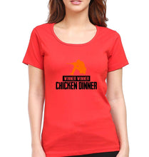 Load image into Gallery viewer, PUBG Winner Winner Chicken Dinner T-Shirt for Women-Red-Ektarfa.online
