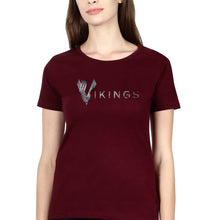 Load image into Gallery viewer, Vikings T-Shirt for Women-Maroon-Ektarfa.online
