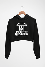 Load image into Gallery viewer, Infected Mushroom Crop HOODIE FOR WOMEN-Black-Ektarfa.online
