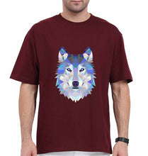 Load image into Gallery viewer, Wolf Oversized T-Shirt for Men-Maroon-Ektarfa.online
