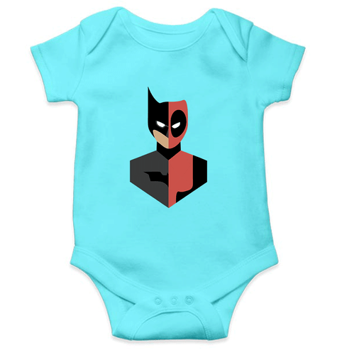 Deadpool & Batman Kids Romper For Baby Boy/Girl-0-5 Months(18 Inches)-Sky Blue-Ektarfa.online