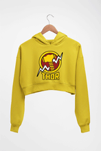 Load image into Gallery viewer, Thor Superhero Crop HOODIE FOR WOMEN-Mustard Yellow-Ektarfa.online
