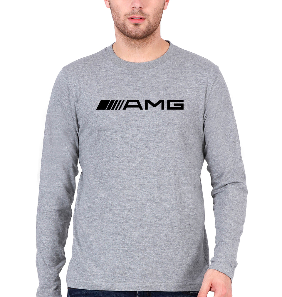 AMG Full Sleeves T-Shirt for Men-Grey Melange-Ektarfa.online