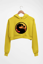Load image into Gallery viewer, Mortal Kombat Crop HOODIE FOR WOMEN-Mustard Yellow-Ektarfa.online
