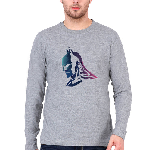 Batman Superhero Full Sleeves T-Shirt for Men-Grey Melange-Ektarfa.online