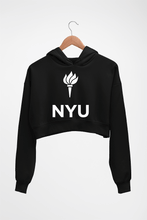 Load image into Gallery viewer, New York University Crop HOODIE FOR WOMEN-Black-Ektarfa.online
