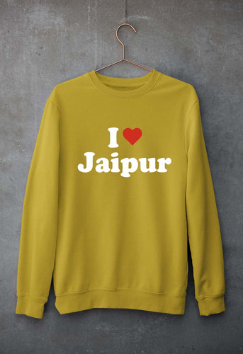 I Love Jaipur Unisex Sweatshirt for Men/Women-Mustard yellow-Ektarfa.online