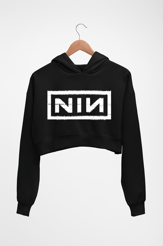 Nine Inch Nails Crop HOODIE FOR WOMEN-Black-Ektarfa.online