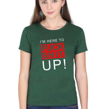 Load image into Gallery viewer, Fuck T-Shirt for Women-Dark Green-Ektarfa.online

