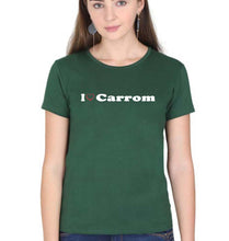 Load image into Gallery viewer, Love Carrom T-Shirt for Women-Dark Green-Ektarfa.online
