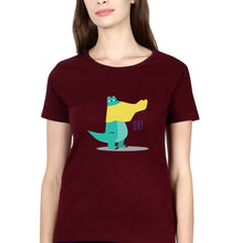 Load image into Gallery viewer, Crocodile T-Shirt for Women-Maroon-Ektarfa.online
