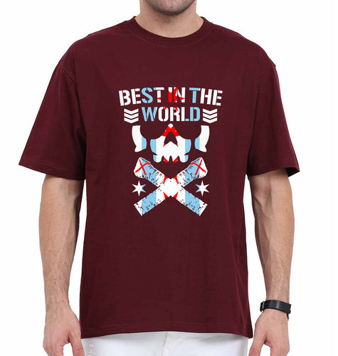CM Punk Oversized T-Shirt for Men-Maroon-Ektarfa.online