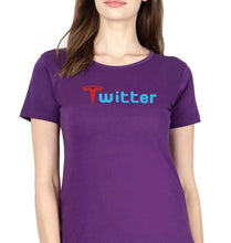 Load image into Gallery viewer, Elon Musk Twitter x Tesla T-Shirt for Women-Purple-Ektarfa.online
