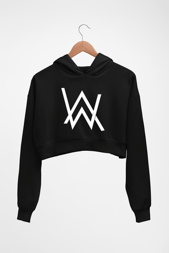 Alan Walker Crop HOODIE FOR WOMEN-Black-Ektarfa.online