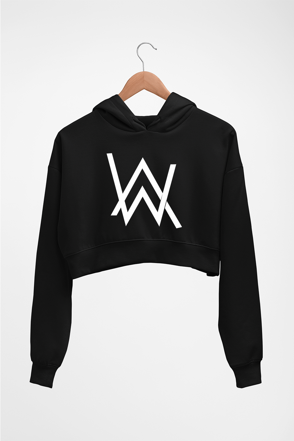 Alan Walker Crop HOODIE FOR WOMEN-Black-Ektarfa.online